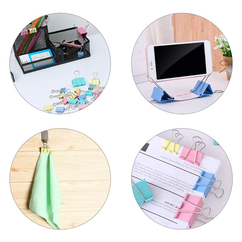 Binder Clips - Assorted Sizes 100 Count, X Large, Large, Medium, Small, Mini Paper Clamps Combination, Suitable for Office Supplies, Home, and School Use