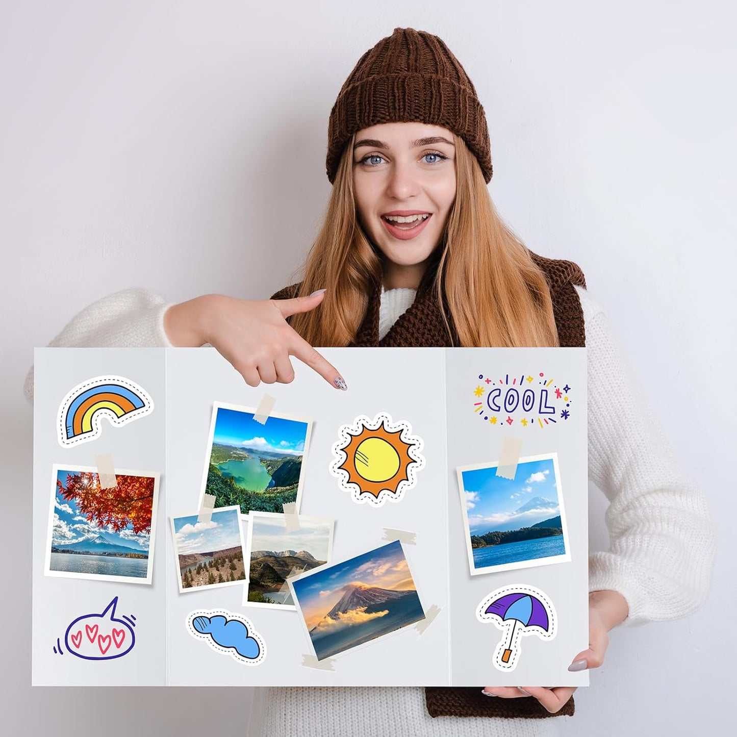 Trifold Poster Board - 12 Pack White Presentation Boards | 14x22 Inches for Science Fairs & Exhibitions