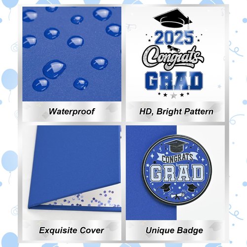 Graduation Decorations 2025 Blue Silver Graduation Guest Book to Sign Class Of 2025 Signature Guestbook Alternative Party Gifts Keepsake Congrats Grad Invitations Memory Card Board College High School