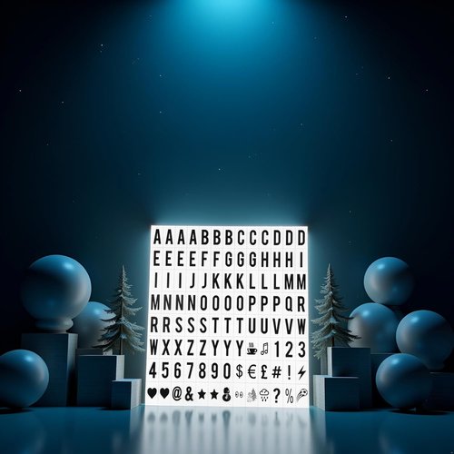 Skiennix 104-Piece Black Cinematic Lightbox Replacement Letters & Numbers | Perfect for A4 Message Boards (65.4x35mm)