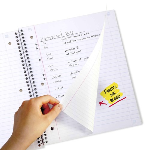 Five Star Spiral Notebook + Study App, 3 Subject, Wide Ruled Paper, 10-1/2" x 8", 150 Sheets, Red (72029) (Pack of 6)