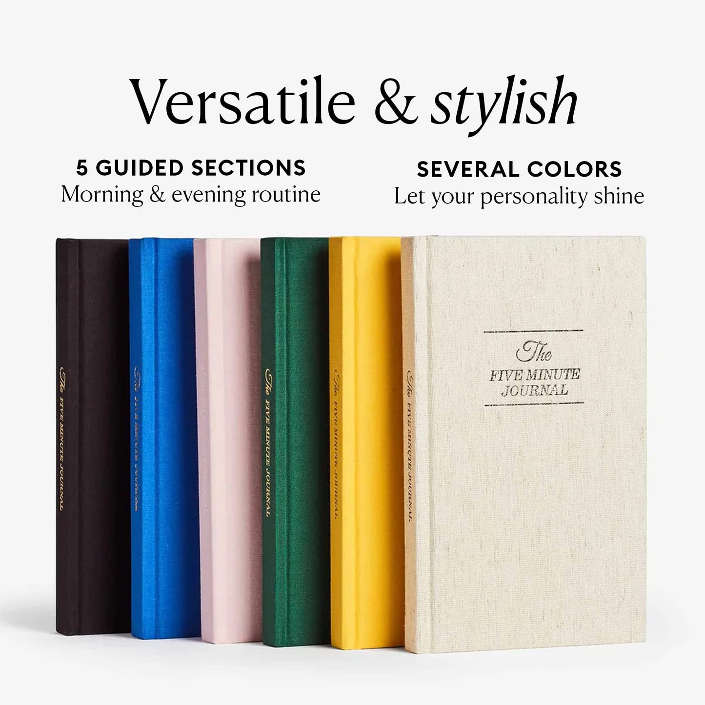 Intelligent Change The Five Minute Journal, Original Daily Gratitude 2025, Reflection Manifestation for Mindfulness, Undated Daily with Gold Foiling, Plastic-Free, Green