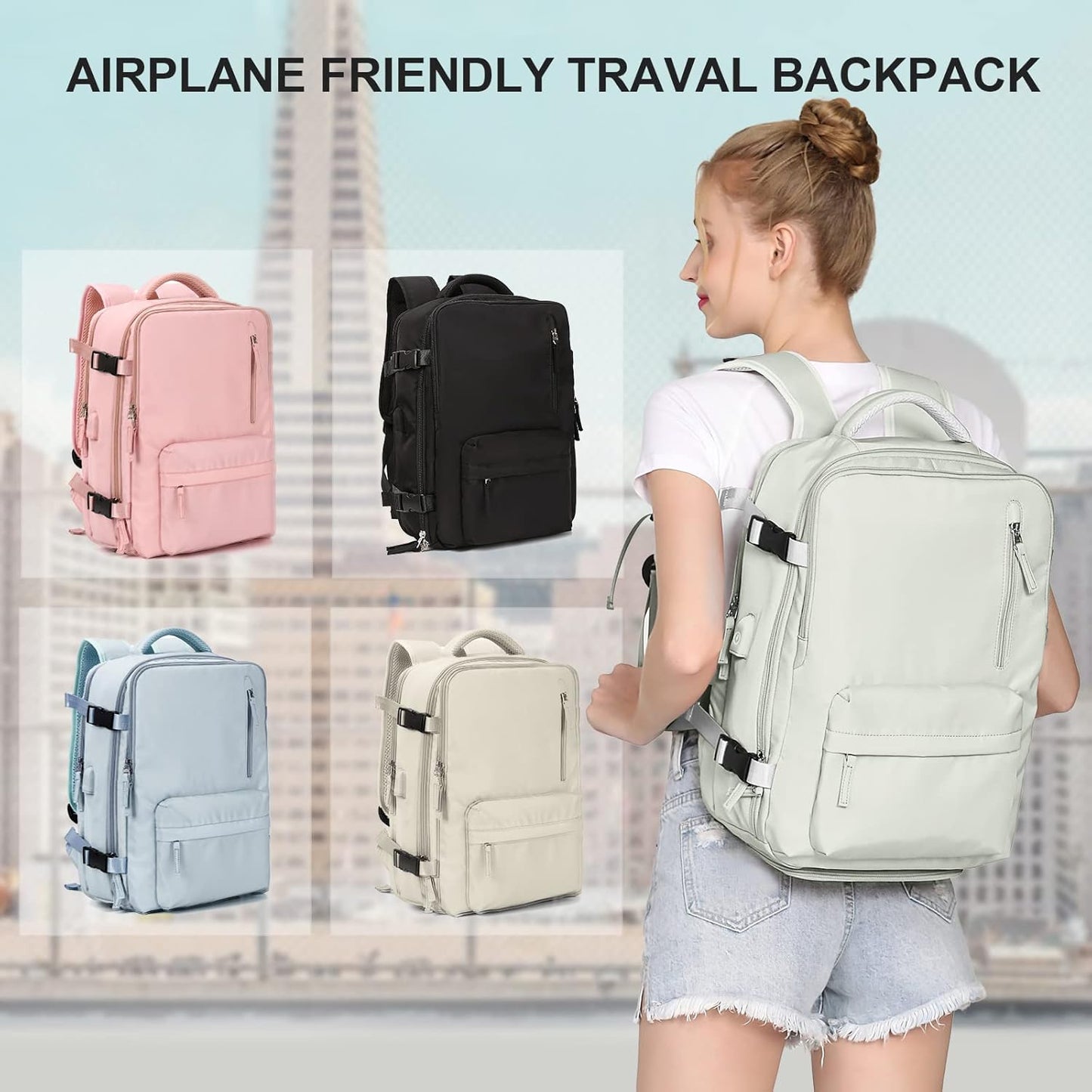 WONHOX Large Travel Backpack - Flight Approved Laptop Bag for Business & Leisure | Unisex Design