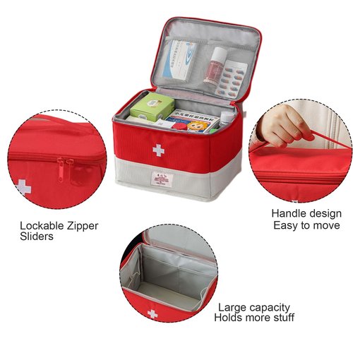 XPAPOV Travel Medicine Bag Organizer, Medical Bag Empty, for Home, Travel, Camping, Car, Hiking & Outdoor Emergencies, Emergency Medical Kits