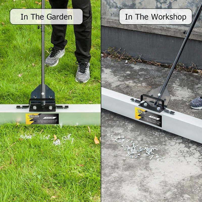 TUFFIOM 36-Inch Rolling Magnetic Pick-Up Sweeper | 55-LBS Capacity, with Quick Release Latch & Adjustable Long Handle, for Nails Needles Screws Collection