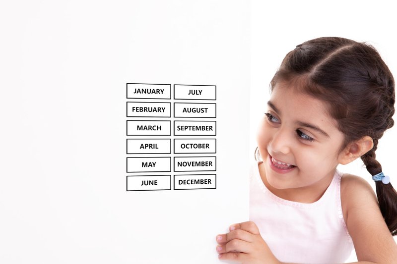 Calendar Month Magnets (Non-Abbreviated) by DCM Solutions (Black Inverted)