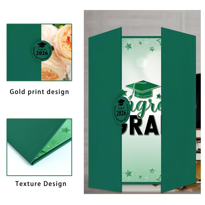 Trgowaul 2026 Graduation Party Decorations, Green Class of 2026 Guest Book Alternative, Congrats Grad Signature Certificate Board, Congrats Grad Sign, Graduation Party Supplies Favors Gifts