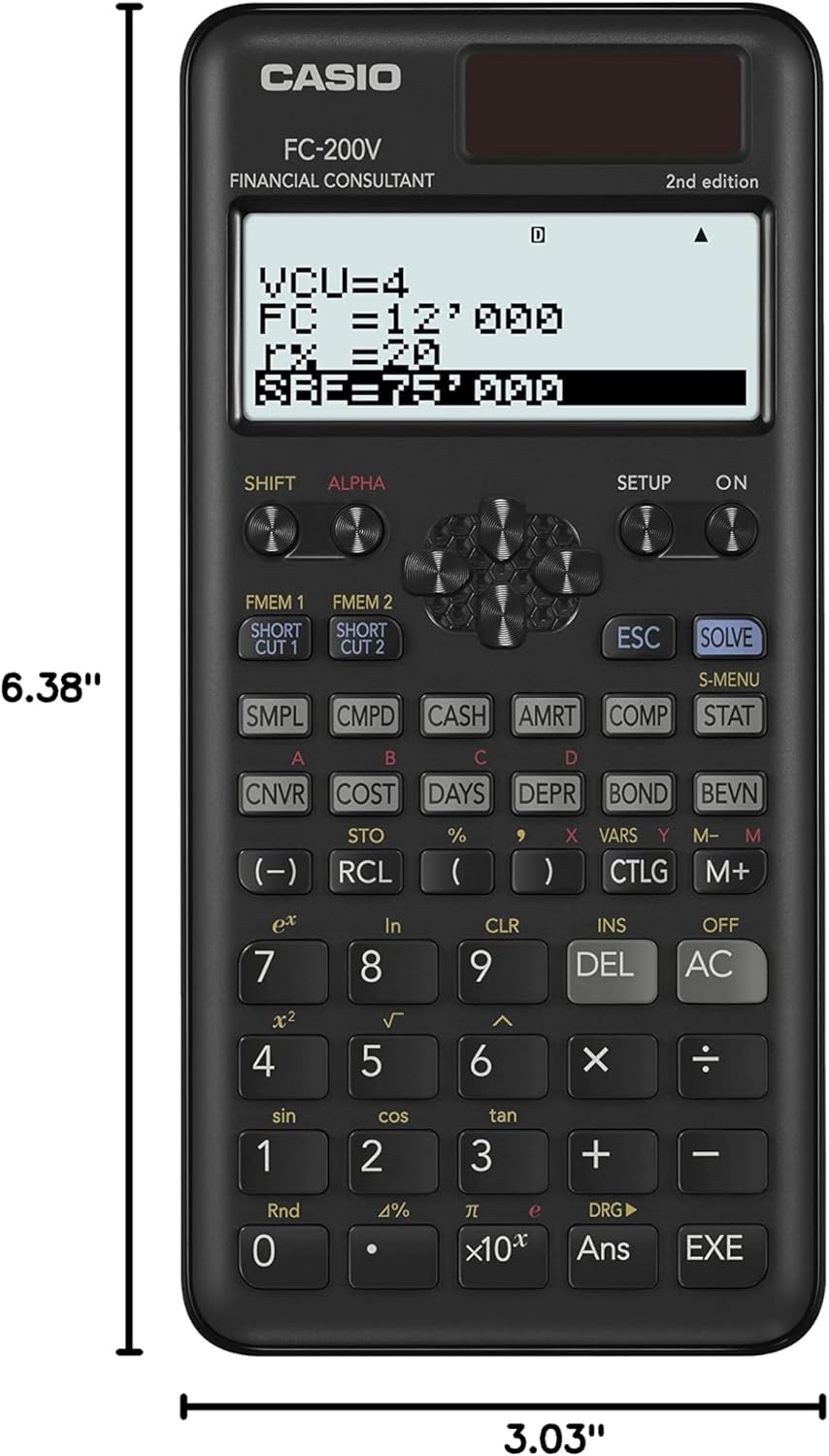 Casio Financial Calculator - FC 200V2 | Advanced Features for Accurate Calculations