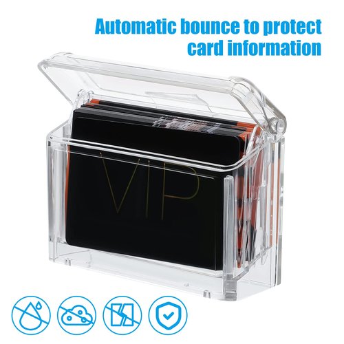 Vicenpal Outdoor Business Card Holder Clear Wall Mount Acrylic Business Card Box Included Peel and Stick for Office Store Trucks Wall Outdoor 4.25 x 1.46 x 2.87 inch(2 Pieces)