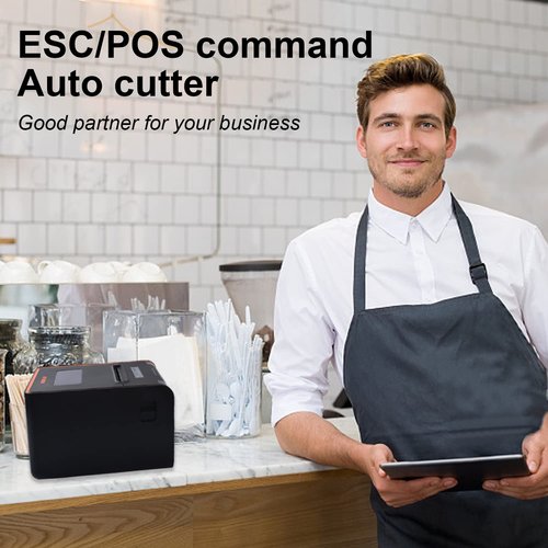 Rongta POS Printer, 80mm Direct Thermal Receipt Printers with Auto Cutter, USB Serial Ethernet Interface, Support Windows/Mac/Linux Cash Drawer, Restaurant Kitchen Printer for ESC/POS (RP332)