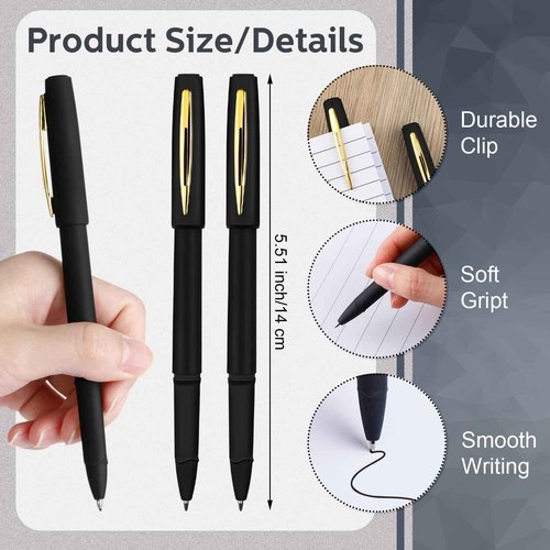 Outus 150 Pcs Black Gel Ink Pens Rollerball Pens Bulk 0.5mm Black Pen Bulk Ultra Fine Point Roller Ball Pens Gel Pens for Office, School, Writing, Taking Notes, Sketching