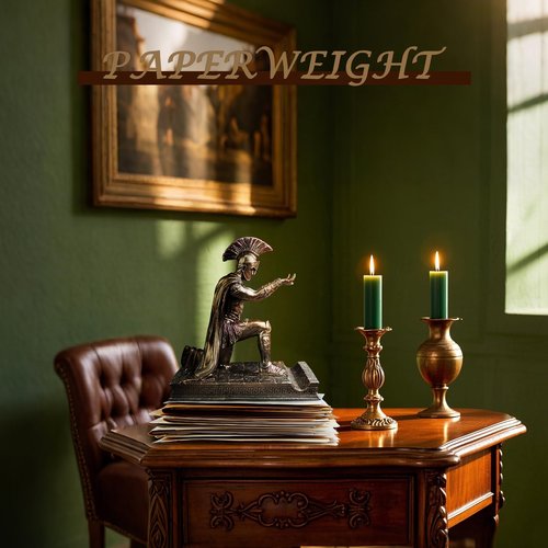 MDJWIANJ Medieval Knight Statue Desk Single Pen Holder, Funny Unique Novelty Cool Desktop Accessories Gothic Figure Pencil Stand, Copper