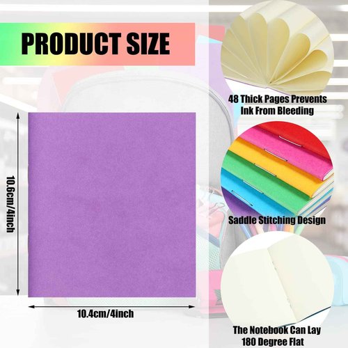 Thenshop 150 Pack Mini Notebooks Bulk Small Notepad Unlined Journals Pocket Blank Sketchbooks Kids Students Gifts Back to School Supplies 4 x 4 Inch 24 Sheets(Multicolor)