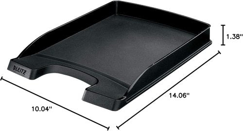 Leitz A4 Letter Tray - Slim Design for Organized Workspace | Black Color, Plus Range 52370095