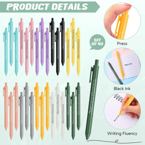 Chuangdi 40 Sets Appreciation Gift for Employee Thank You Gifts Thank You Keychains Inspirational Notebook Motivational Ballpoint Pen Organza Bag for Boss Lady Coworker Student Teacher