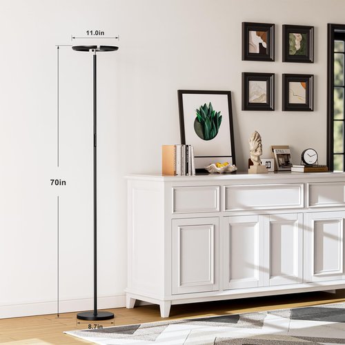 PreeOtti Floor Lamps for Living Room, 40W/2400LM Rotatable LED Floor Lamp with Touch & Remote Control, 70" Tall Standing Lamp Stepless Dimmable, Modern Torchiere Corner Lamp for Bedroom, Office