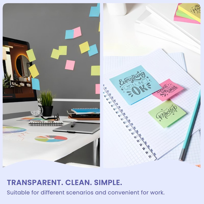 Lumspax 3x3 Inches Sticky Notes Variety Pack, 18 Pads Self Stick Notes, 50 Sheets/Pad, 900 Total Sheets, Included Blank, Lined and Transparent Pads, Bulk Teacher School and Office Supplies