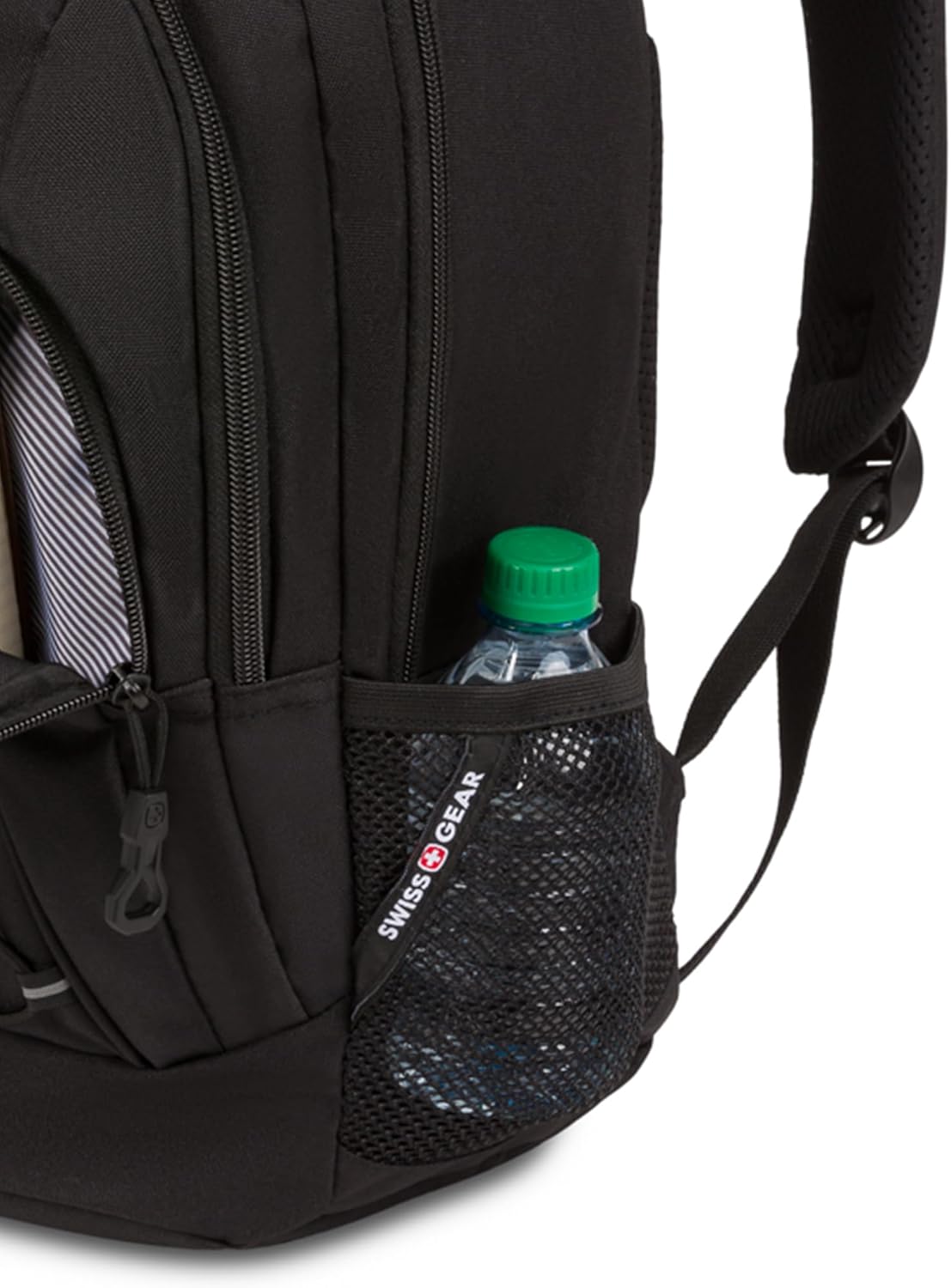 SwissGear 1186 Special Edition 13” Laptop Backpack - Compact Black Tech Bag with Reflective Accents & Organizer Pockets