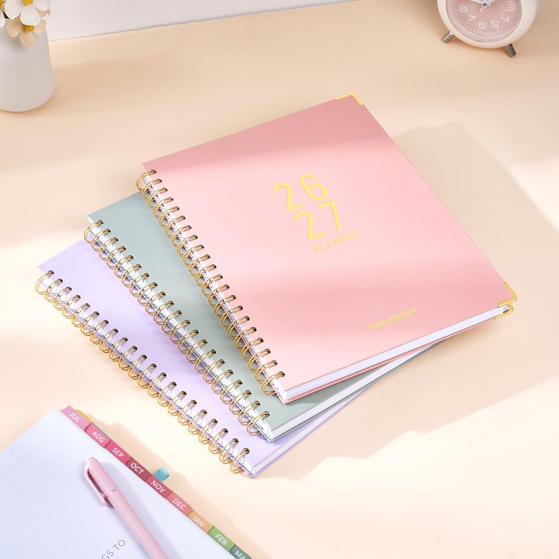 Jul 2026 - Dec 2027 Planner, Forvencer 18 Month Academic Planner 2026-2027, 6.3" x 8.4", Calendar Planner Weekly and Monthly, Daily Agenda Book, School Supplies for Student Teacher, A5, Marble Style
