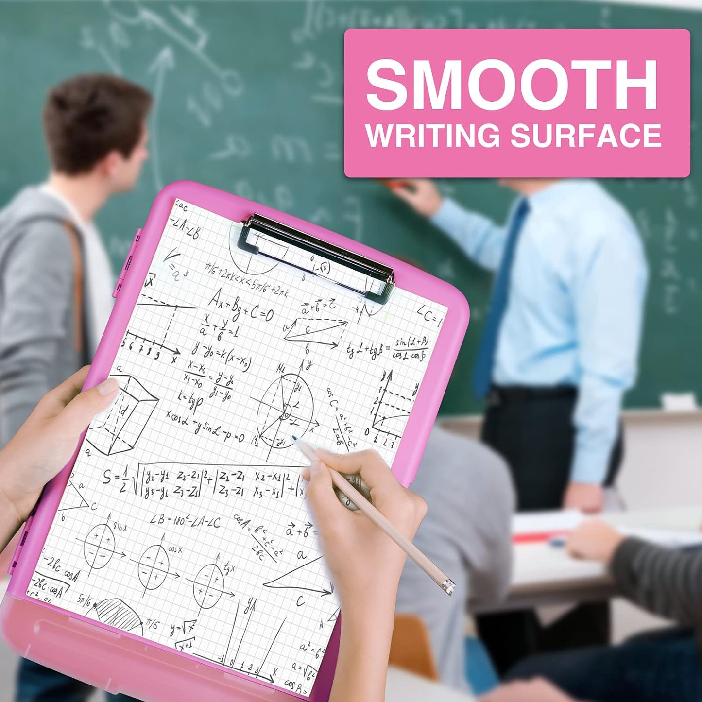 Sooez Clipboard with Storage - 8.5 x 11 Plastic Organizer with Pen Holder | Ideal for School & Office