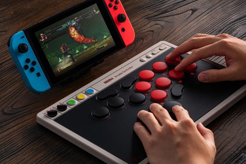 8BitDo All-Button Arcade Controller for Switch/Switch 2 & Windows – Bluetooth, 2.4G, Wired Connectivity, Low-profile Mechanical Switches, 4 Programmable Buttons, Hot-swappable PCB