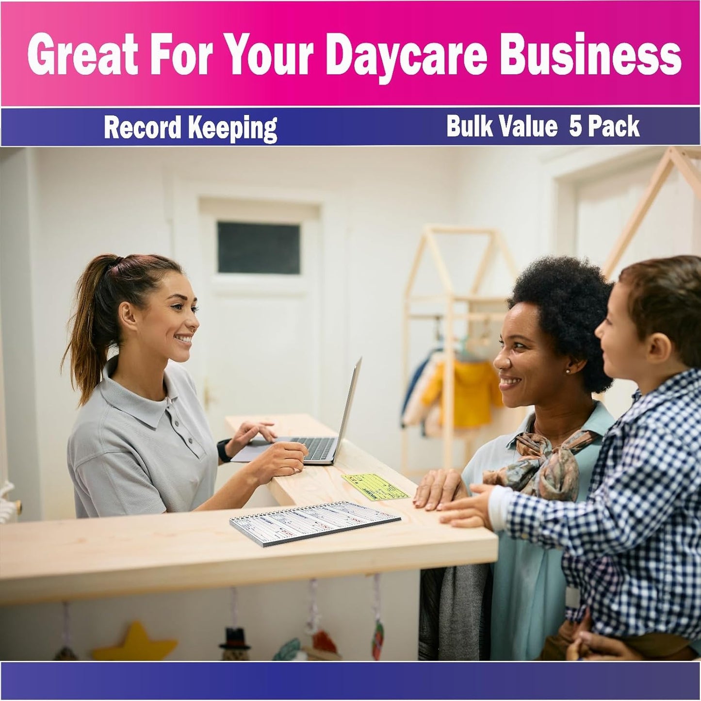 Receipt Book (5 Pack Books), Receipt Book with Carbon Copies, Invoice Receipt Book, Rent Receipt Book, Receipt Book for Small Business, 6 Pens, 2-Part Carbonless, 5-1/4" x 11", 200 Sets