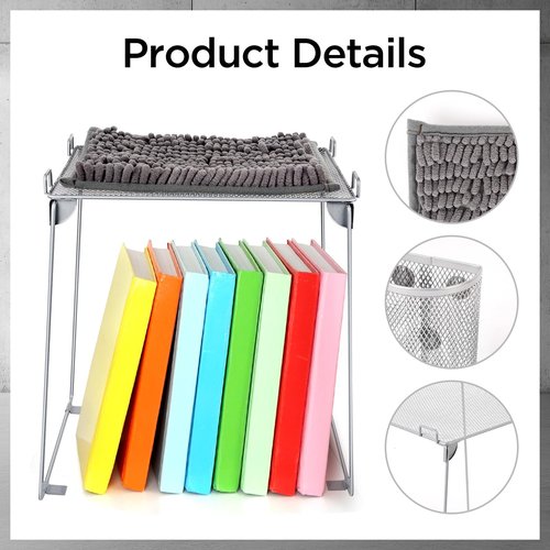 Cumule Grey Locker Organizer Accessories Kit with Locker Shelf, Mirror, Pen, Pen Holder, Whiteboard, Blanket, Round Magnet, Hook for Back to School Essentials and Work Locker Organizers