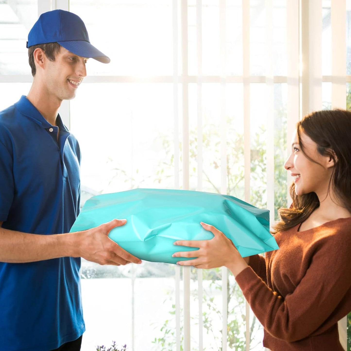 Skiennix Poly Mailers - Large 14.5x19 Shipping Bags | 100 Pack, Waterproof & Tear-Proof, Self-Seal (Teal)