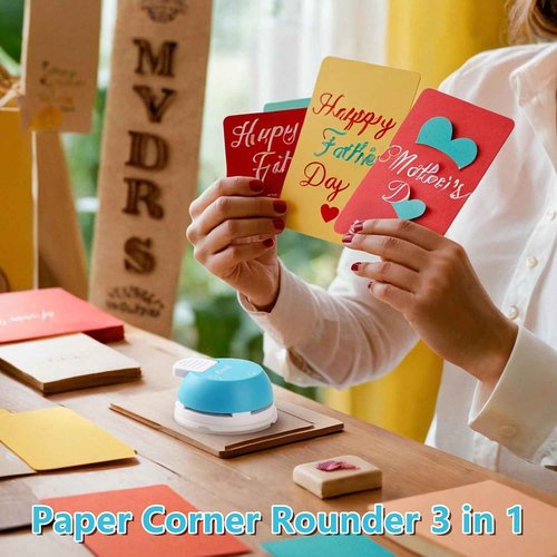 Ecraft 4-in-1 Paper Cutter - 12" Paper Trimmer Multi-Function Scrapbooking Tool & Paper Corner Rounder Punch 3 in 1 (R4mm, R7mm, R10mm)