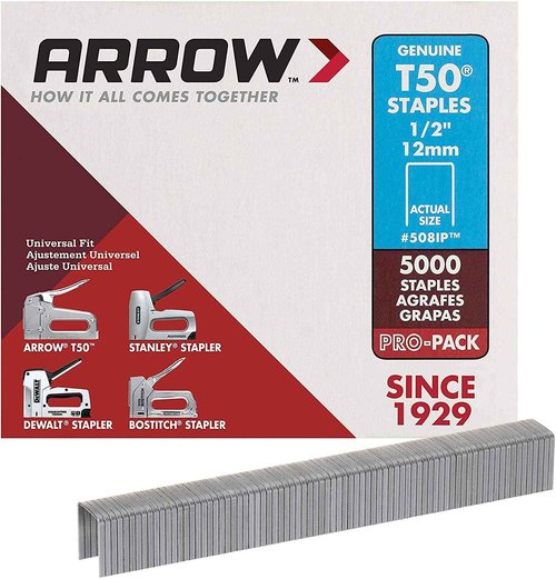 Arrow Fastener 508IP Genuine T50 1/2-Inch Staples, 30,000-Pack