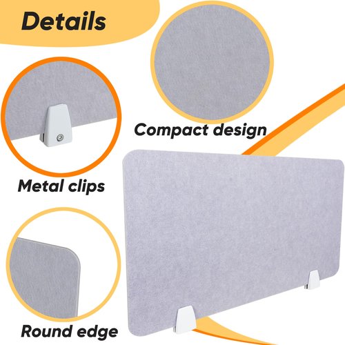 Kimseror 4 Pack Acoustic Desk Dividers Privacy Desk Panel 16 x 24 Inch Noise Reducing Desk Privacy Panel and Visual Distraction with Metal Clip for Student Offices School