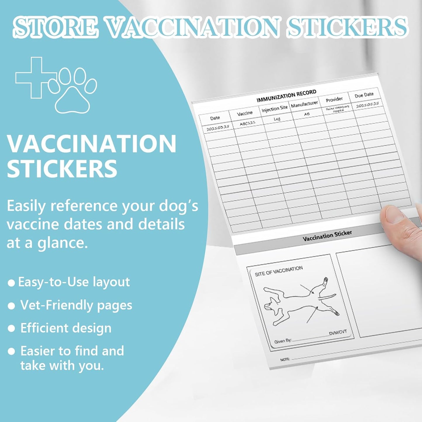 1 Pack Puppy Shot Record Booklets 12 Sheets Per Pack Dog Vaccination Record Book Dog Health Records 5*3.5inch Dog Information Record Notebook dog medical and vaccine book for Pet Lovers Doggy Medical