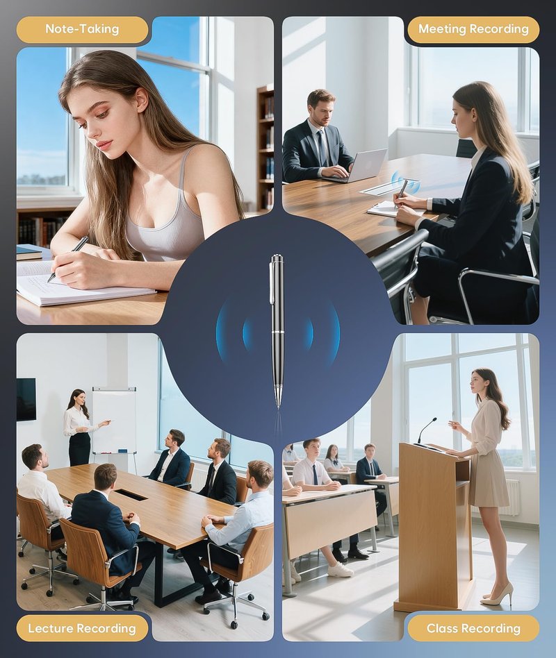 72GB Digital Voice Recorder, Audio Recorder with 25H Battery Life, Playback & Voice Activation Recording Device, Voice Activated Recorder with AI Noise Reduction for Lectures/Meetings/Interviews