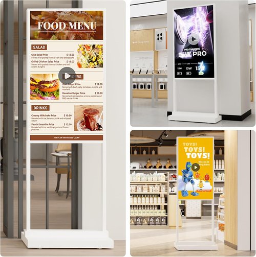 Skiennix 43-Inch Digital Signage Kiosk - 4K UHD Ultra-Bright Advertising Screen | Floor Standing Retail Display