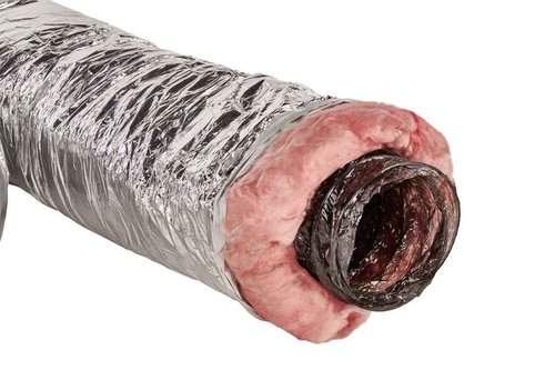 GAF Master Flow 6" X 25" Insulated Flexible Duct with R8 Insulation and Thermal Efficiency| Meets The UL181 Standard, The Duct ensures high Safety & Quality Standards, with a Heavy Duty Silver Jacket