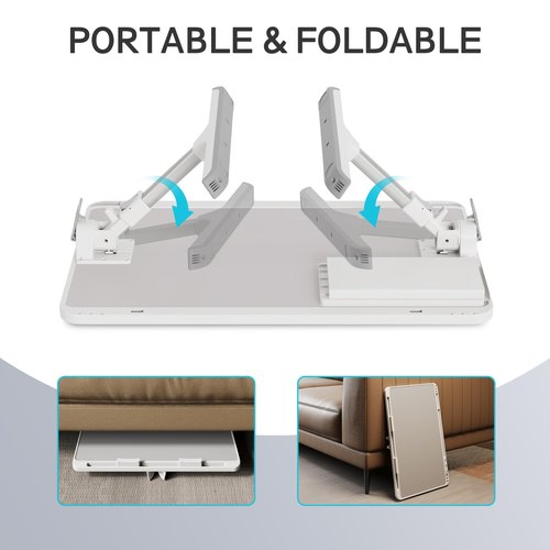 Monomi Laptop Desk for Bed, Height & Angle Adjustable Laptop Stand for Bed,Light Weight Foldable Portable Lap Desks Trays with Storage Drawers, Lap Table for Eating, Working, Writing and Drawing