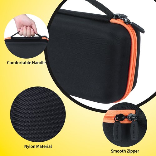 Peyyargo Case Compatible with Brother P-Touch PTH110 / PTH111 Pro / PTE110 Portable Monochrome Label Maker (Black+Orange Zipper)
