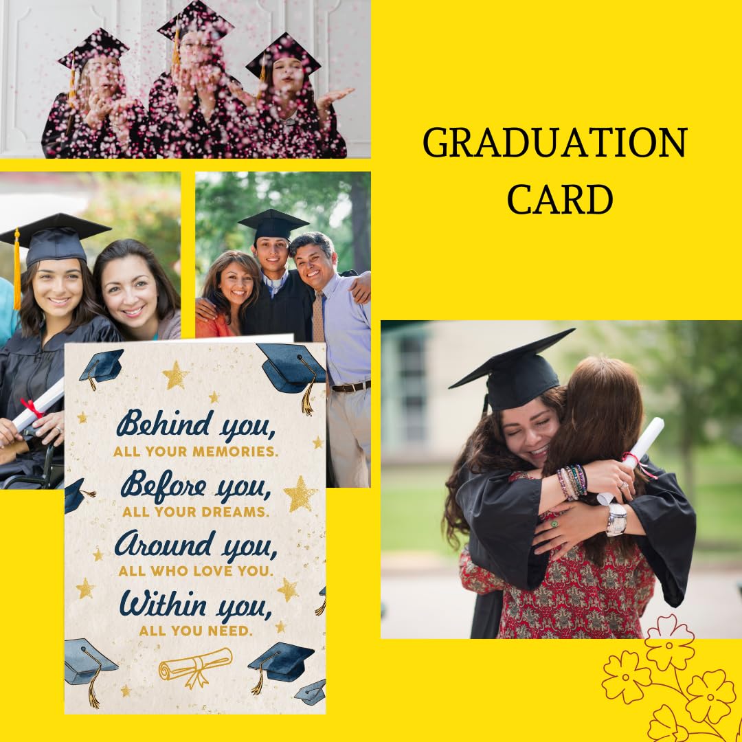 BlinkWishes Graduation Card 2026, Congrats Grad Card with Envelope and Seal, Happy Graduation Cards for Her or Him, Inspirational Grad Greeting Cards