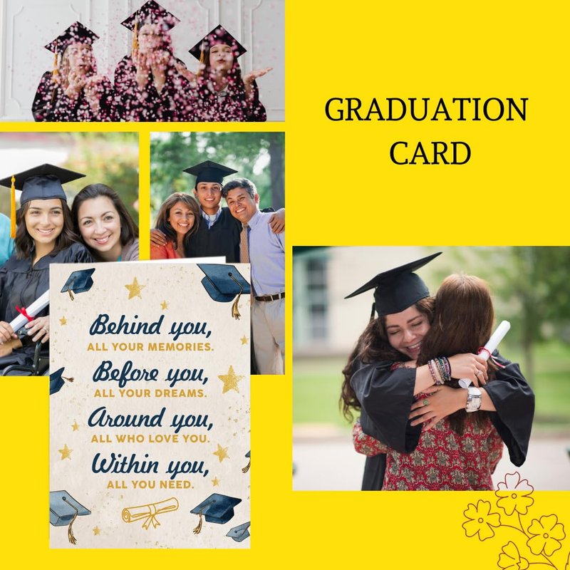 BlinkWishes Graduation Card 2026, Congrats Grad Card with Envelope and Seal, Happy Graduation Cards for Her or Him, Inspirational Grad Greeting Cards