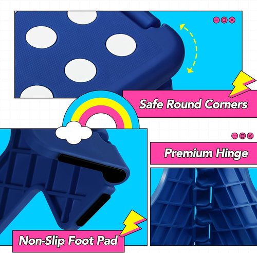 Delxo Folding Step Stool - 13-Inch Non-Slip Design for Kids & Adults | Lightweight & Portable, Blue