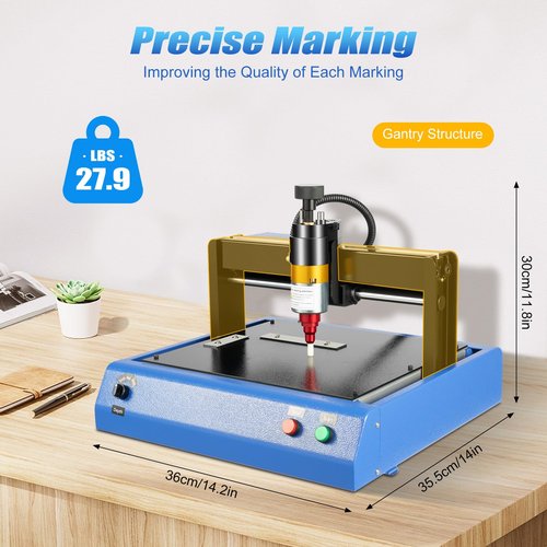2 in/s Marking Electric Metal Marking Machine 110V 400W 7.9 * 5.9in Dot Peen Metal Engraving Machine Numbers Letter Tag Nameplate Engraver Device with USB Flash Disk for Metal & Steel Signs