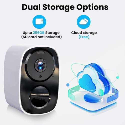 2025 Upgraded 2K Security Cameras Wireless Outdoor, Free Cloud Storage, 1-6 Months Battery Life, Waterproof, 2-Way Talk, AI Motion Detection Spotlight Siren Alarm Cameras for Home Security