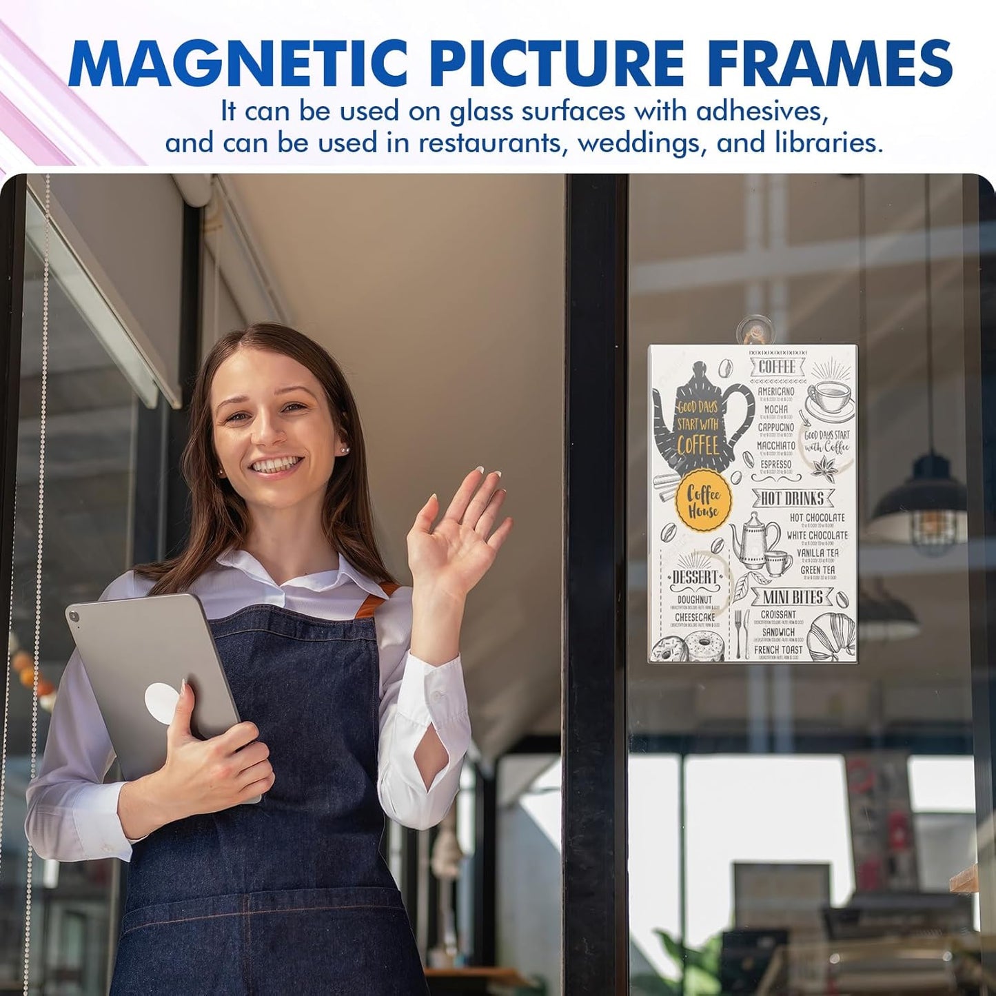 Affrolling Magnetic Sign Holder - 15 Pack 11"x17" Clear Poster Frames for Home, Office & Store Display