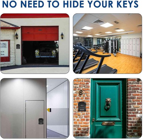 GIVERARE 4-Digit Key Lock Box - Waterproof Wall-Mount Safe with Resettable Code | Outdoor Key Hider - Black