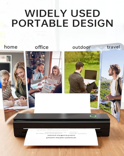 N80 Wireless Thermal Printer - Portable Inkless Bluetooth Printer for Travel | Supports 8.5" x 11" & A4
