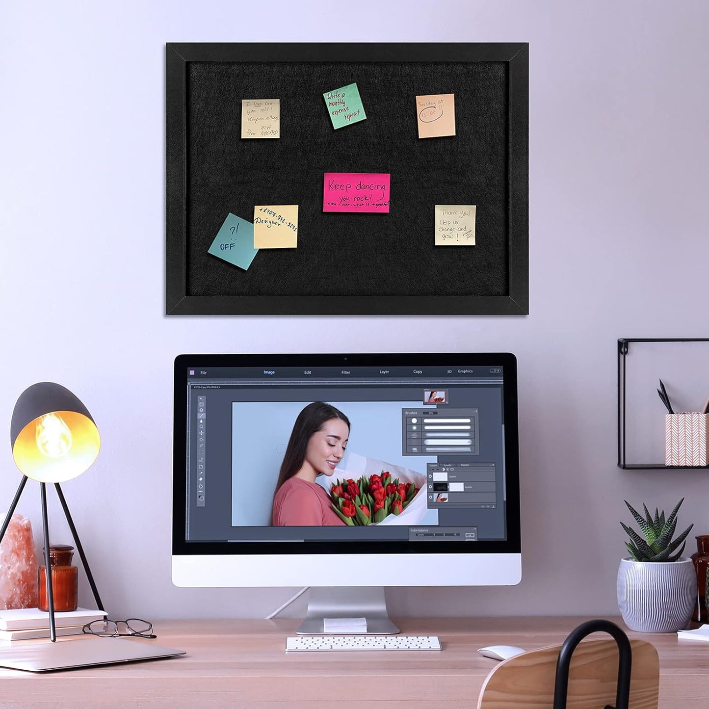 TORASO Cork Board - 13" X 17" Bulletin Board with Pins & Eye Bolts | Perfect for Office, School & Home