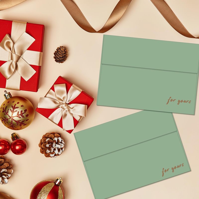 A2 Envelopes 100 Pack,Self Seal 120gsm Paper for 4.25x5.5 Cards 4 3/8" x 5 3/4" Envelopes for Invitations, Postcards, Photos, RSVP, Greeting Cards (Sage Green)