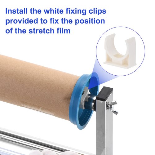 PATIKIL 15inch Stretch Wrap Dispenser, Table Stretch Film Dispenser Desktop Wrapping Packing Machine Pallet Wrapper Stainless Steel with 4pcs Film Slide Cutter for 35cm/13.8in Width Wrap