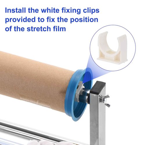 PATIKIL 17inch Stretch Wrap Dispenser, Table Stretch Film Dispenser Desktop Wrapping Packing Machine Pallet Wrapper Stainless Steel with 4pcs Film Slide Cutter for 40cm/15.7in Width Wrap