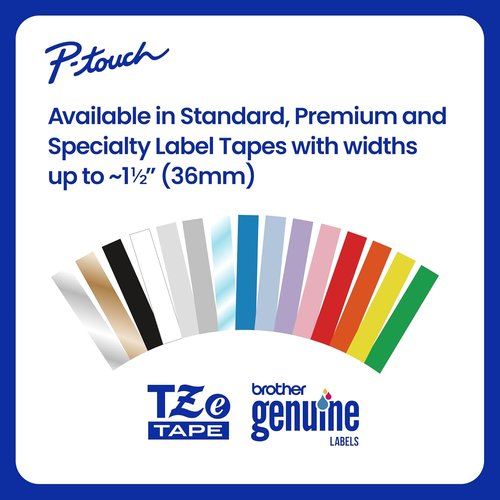 Brother Genuine P-Touch TZe Black Print on Blue Label Tape - Laminated, 1in x 26.2ft, Durable & Water-Resistant